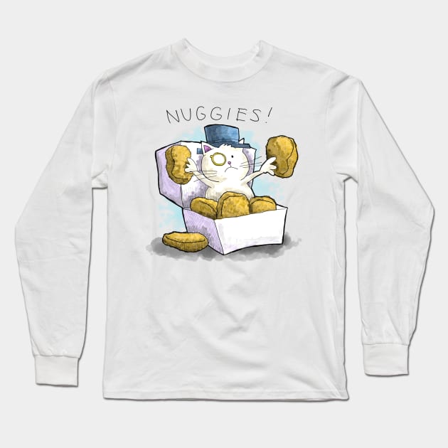 Dapper Cat - Nuggies Long Sleeve T-Shirt by johnnybuzt